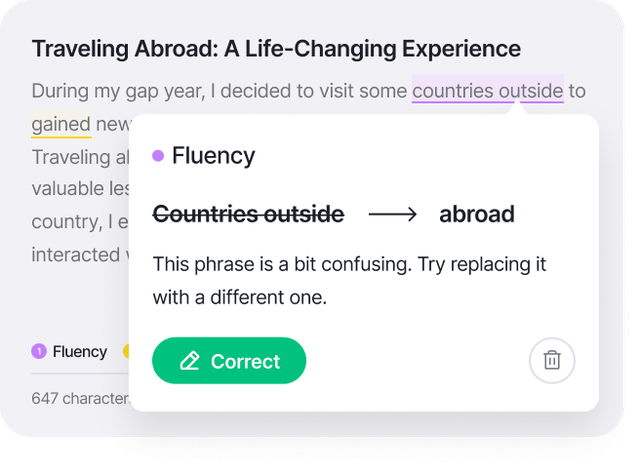 Let AI polish your grammar, spelling, and tone — automatically and effortlessly.